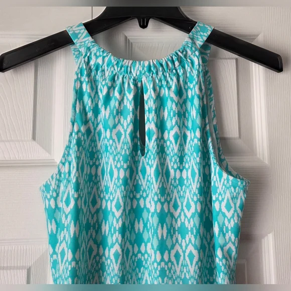 NWOT Jude Connally Turquoise/White Sleeveless Patterned Dress Size S - Picture 7 of 11